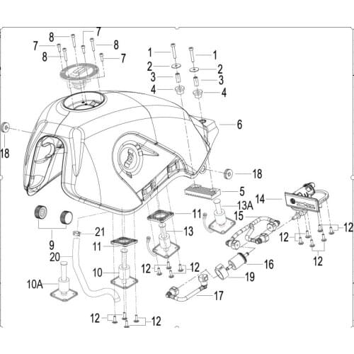 Fuel tank fuel pump fuel sensor fuel tank cover fuel tube page Of Benelli BJ500 Leoncino 500