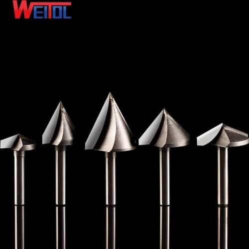 Weito 5A CNC 60 90 120 150 Degree 3D V-Type Cutter 3D V Bits Engraving Tools For Engraving Machine 2 flutes woodworking tools