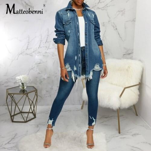 2020 Autumn Sexy Fashion Denim Jacket Women Long Sleeve Boyfriend Style Casual Jean Jacket Vintage Button Streetwear Top Coat