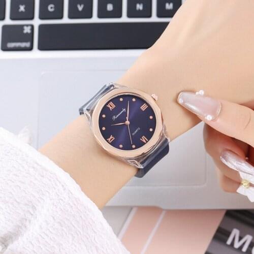 Spot Fashion Silicone Womens Retro Roman Literal Womens Quartz Watch Summer Casual Decorative Wrist Watch