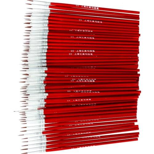 10PCS/Set Acrylic Painting Pen Red Fine Hand Painted Thin Hook Line Pen Drawing Art Pen Paint Brush Nylon Brush Art Supplies