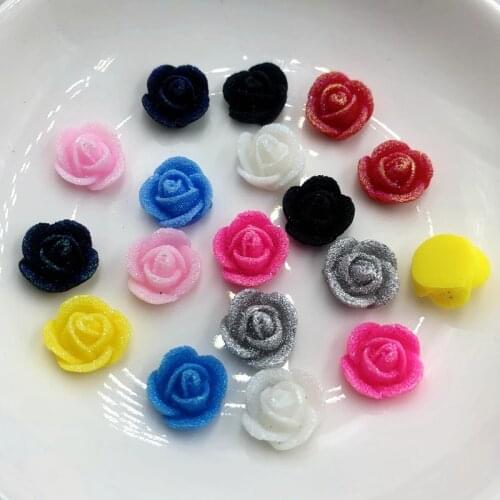 160pcs/batch of popular fashion jewelry beads, 12mm resin rose flat back/resin Rhinestone/hairpin mobile phone shell decoration