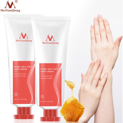 2pcs Honey Milk Soft Hand Cream Lotions Serum Repair Nourishing Skin Care Anti Chapping Aging Moisturizing Whitening