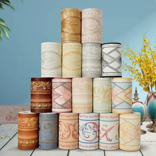 3D Adhesive Three-dimensional Floral Wallpaper Border Walls Roll Stereo Wall Stickers Living Room Decoration Daily Home Decor