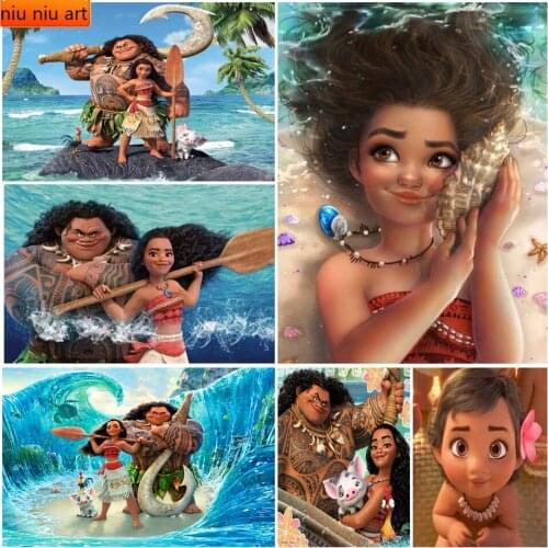 5D DIY Disney Moana Series Diamond Painting Cross Stitch Full Square/Round Diamond Embroidery Mosaic Home Decor Gift