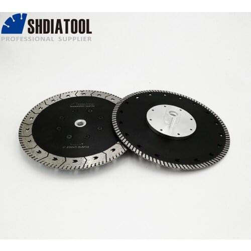 SHDIATOOL 1pc Dia 9"/230mm M14 Diamond Cutting Grindng Disc Dual Saw Blade For Cut Grind Sharpen Granite Marble Concrete