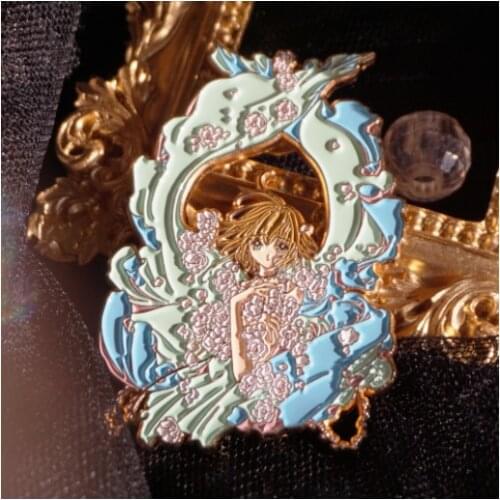 Anime Card Captor Sakura KINOMOTO SAKURA Metal Bedge Bags Badge Button Brooch Pin Souvenir Costume Porps Cosplay Gift