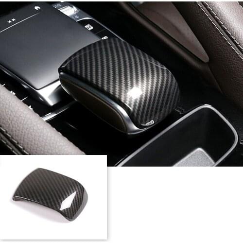 Car ABS Carbon Fiber Interior Gear Shift Head Cover Panel Trim Car Styling for Mercedes-Benz GLE GLS 350 450 2020