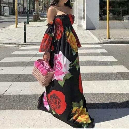 Bohemian Fashion Sexy Long Skirt Printed Dress Ladies Swimwear Covering Beach Skirt Robe Womens Summer Wear Vestidos De Mujer