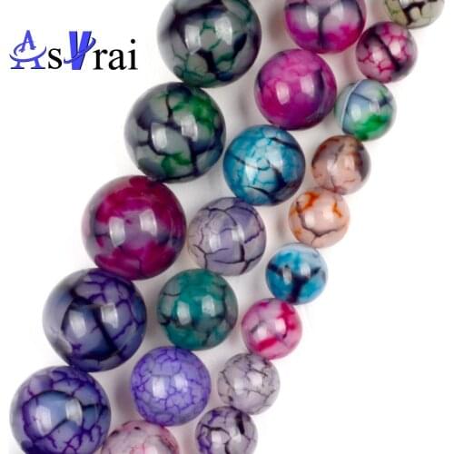 Natural Stone 6 8 10mm Multicolor Dragon Veins Agates Beads For Jewelry Making Round Loose Spacer Beads DIY Bracelet Necklace