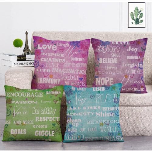 Letter Love Dream Patience Give Pillow Cover Home Decoration 45*45 Cm Cushion Cover Microfiber Soft Comfortable Pillow Case T16