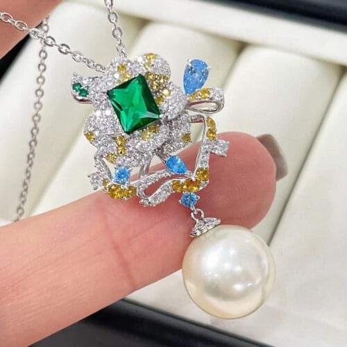 D407 Pearl Pendant Fine Jewelry Round 9mm Nature Fresh Water White Pearls Pendants Necklaces for Women Fine Presents