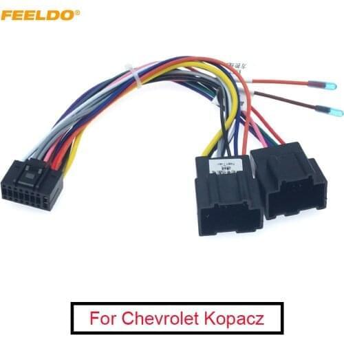 FEELDO 10Pcs Car Radio Audio 16PIN DVD Player Power Calbe Adaptor For Chevrolet Kopacz Stereo Wire Plug Wiring Harness