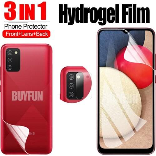 3-in-1 Hydrogel Film For Samsung Galaxy A02S A025F Screen Protector Camera Film For samsung a02S a12 a42 m21s screen + Lens film