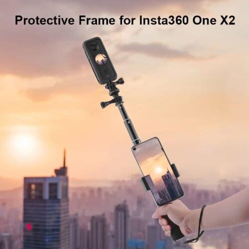 Camera Protective Frame for Insta360 ONE X2 Mobile Phone Selfie Stick Vertical Expansion Adapter Mount Holder Border Cage Case