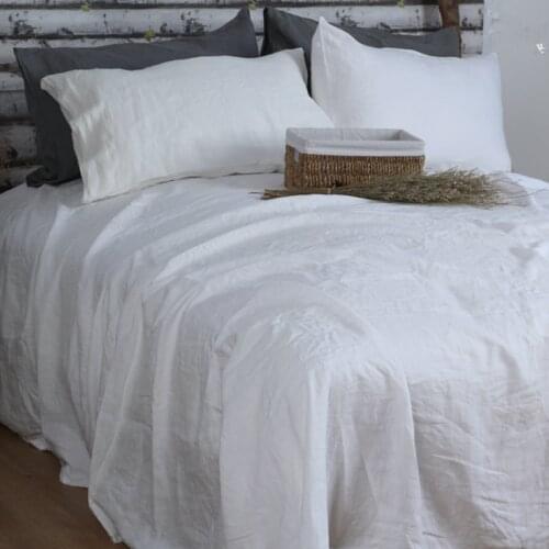 100% Pure Linen Flat Bed Sheet Nordic Flax Single Queen Size Bed Cover Solid Color Linnen Mattress Cover Bedsheet