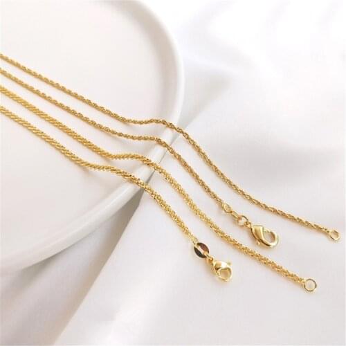 Korean copper chain plated 18K gold explosion style twist chain clavicle chain caterpillar clavicle necklace for men and women