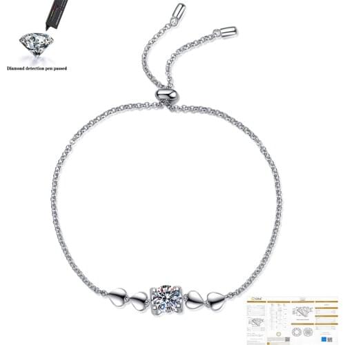Fashion 925 sterling silver wedding party anniversary 1 carat CT D color moissanite bracelet high quality jewelry
