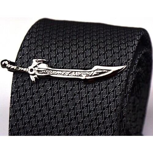 Tie Clips Trendy Mens Party Banquet Suit Shirt Accessories Gifts Personality Simple /black Sword Necktie Clip