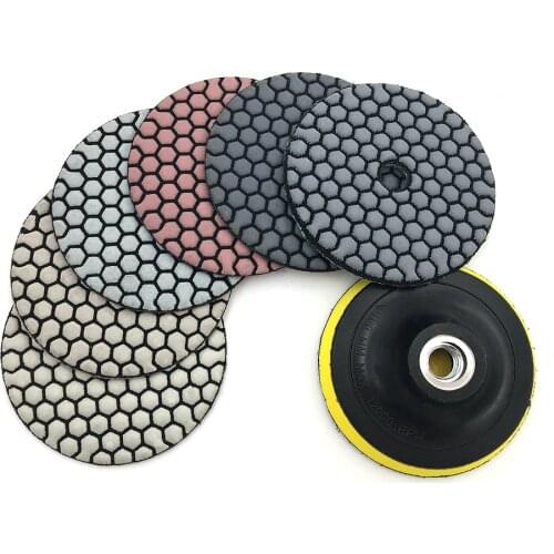 Set 3"/4" Dry Polishing Pad Sharp Type Flexible Diamond For Granite Marble Stone Sanding Disc Free Shipping 6 Pcs
