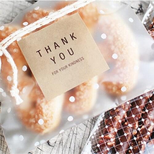 60pcs Square Kraft Thank you Seal sticker Craft paper Sealing sticker DIY Gifts posted/Baking Decoration label For Party