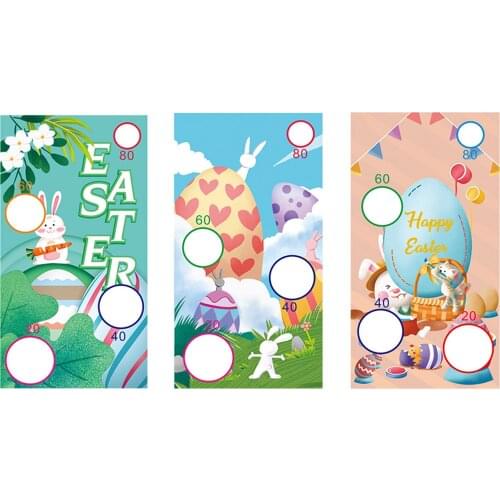 Easter Sandbag Projecting Flag Bunny Egg Throwing Game Hanging Flag Banner Throwing Game Logo For Easter Party