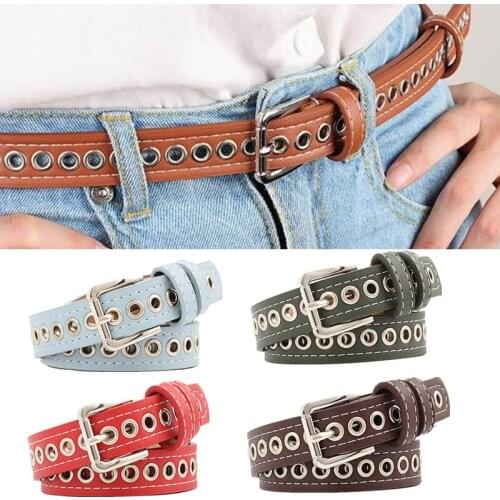 Fashion Alloy Women Belts Luxury Pu Leather New Style Pin Buckle Waist Belt Jeans Decorative Retro Punk Waistbands