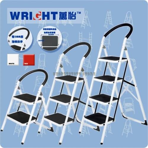 Family Indoor Folding Ladder Miter Ladder 234 Step Non Slip Iron Stairs