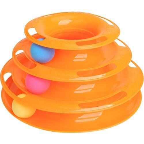 Three Layers Pet Cat Toy Tower Tracks Disc Kitten Intelligence IQ Training Amusement Ball Turntable Plate Funny Interactive Toy