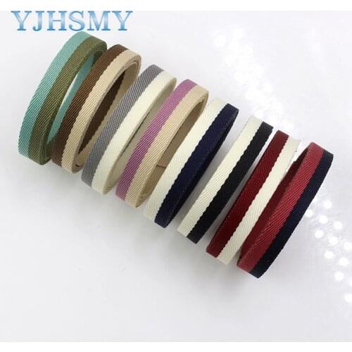 YJHSMY I-181103-106,5yards/lot,10mm Double-sided two-color striped ribbon DIY handmade bow headdress gift wrap materials