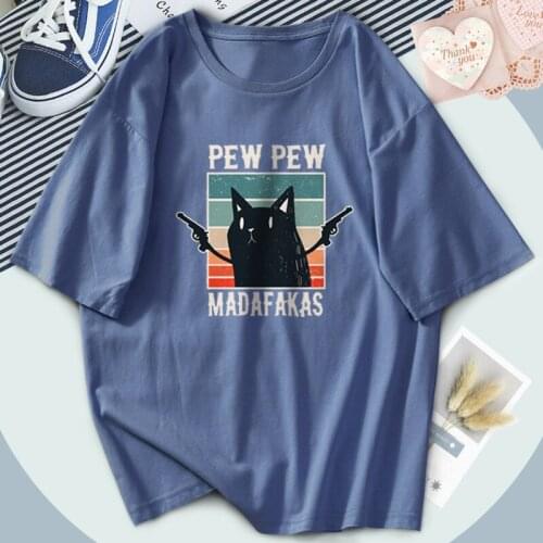 Pew Madafakas Womens T-shirts Print O-Neck Outdoor Black Summer T-shirts Bodybuilding Tees Tops Breathable Ladies Camiaetas