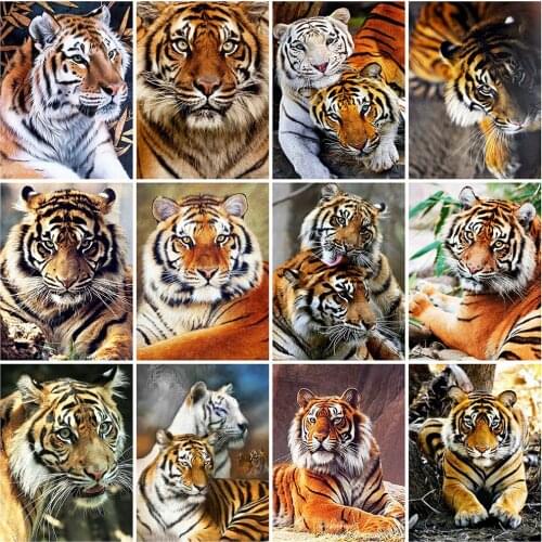 ZOOYA 5D DIY Diamond Painting Tiger Full Square Diamond Embroidery Animals Rhinestone Picture Mosaic Sale Home Decor Gift