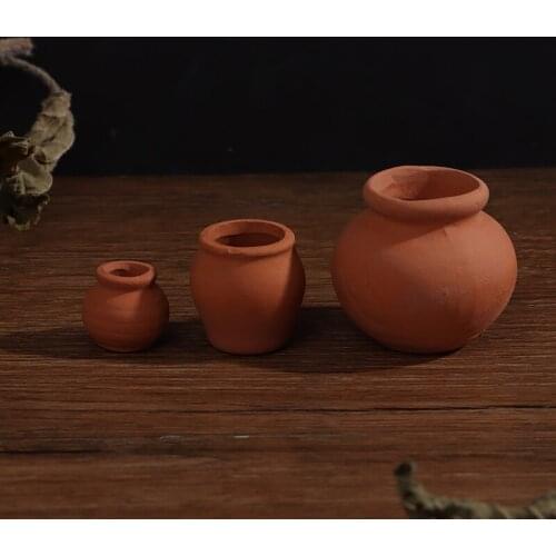 1:12 Dollhouse Miniatures Decora Vase Mini Terracotta Flowers Pot DIY Dollhouse