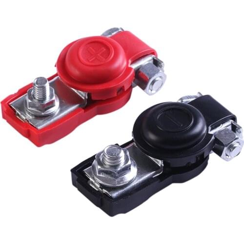 2Pcs Car Battery Terminal Connector Quick Release Terminal Connector Clamps Cap Clips Copper for Car Caravan Accessories