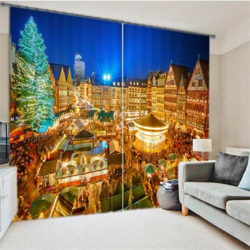 2017 Luxury Revelry night scene 3D Blackout Window Curtains For Kids Bedding room Living room Hotel Drapes Cortinas