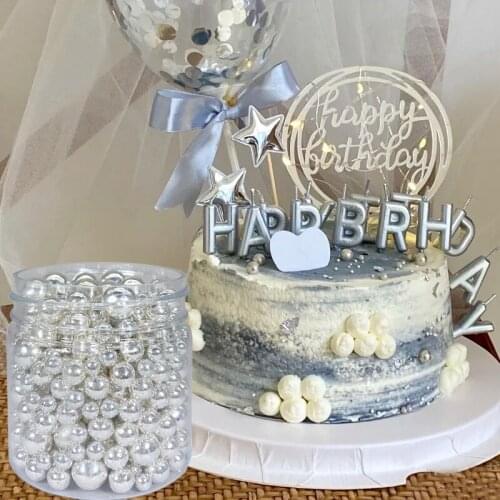 50g Edible Silver Beads Pearl Sugar Ball Fondant Cake Baking Sprinkles Gold Ball Wedding Cake Decoration Colorful Sugar Pearl