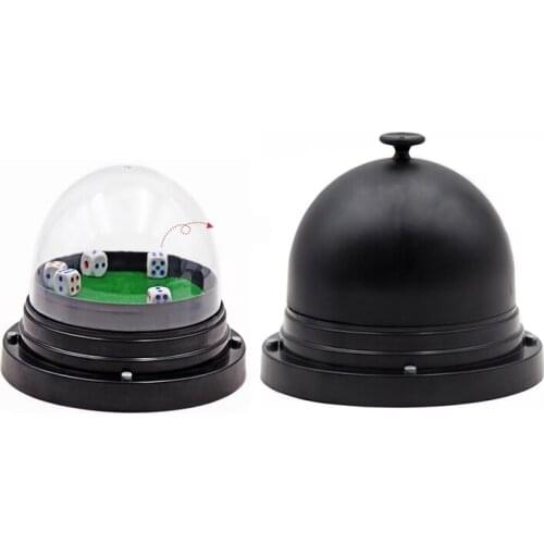 Automatic Dice Roller Cup Pub Bar Party Game Play With 5 Dice Electronic Club Dice Transparent Cover Battery Powered Board Games