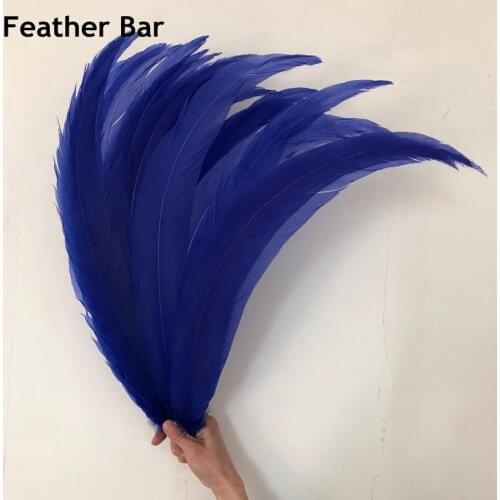Free shipping: 50Pcs/Color Royal blue Dyed Silver pheasant tail feathers 65-70CM long Chicken Feather Plumes Carnival Decoration