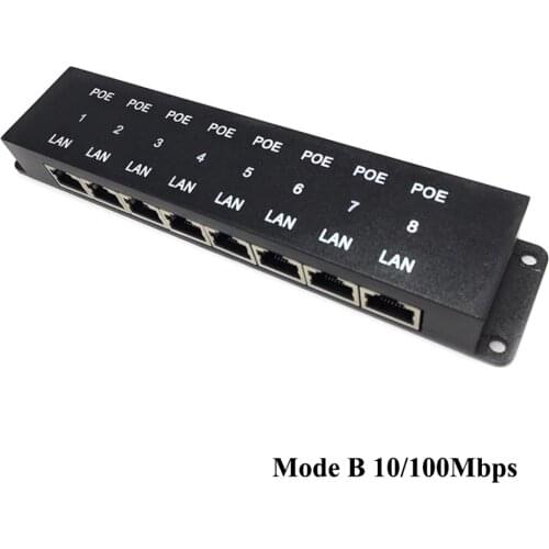 Security 8 port passive POE injector Power over Ethernet for IP Network Camera Ubiquiti and MikroTik 100Mbps for up to 8 devices
