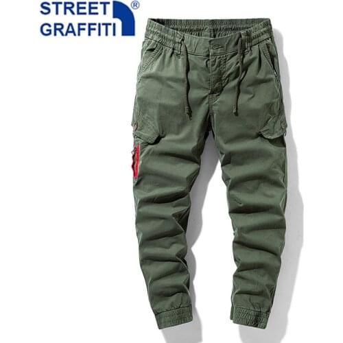 New Men Tactical Cargo Pants Mens Cotton Multiple Pocket Joggers Hip Hop pants Men street fashion Tie feet Breathable Trousers