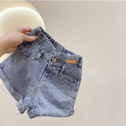 Girls Jeans Kids Summer Trousers Clothing Children Denim Pants For Baby Girl Shorts 90 100 110 120 130 140 150 160 plus size
