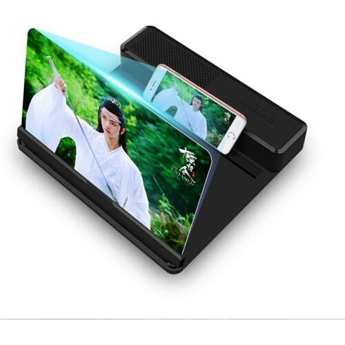 Mobile Phone Screen Amplifier Bracket with Bluetooth Speaker Screen Movie Audio Magnifier Stand Holder Screen Magnifier 12 Inch