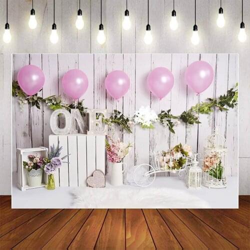 Mehofond Photography Background White Wooden Wall Colorful Flower 1st Girl Party Birthday Baby Shower Backdrop Photo Studio Prop