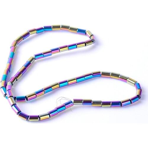 7colors 4size 1-4mm Hematite Beads Bright Cylindrical shape Loose Beads for DIY Necklace Bracelet Jewelry Making Accessories