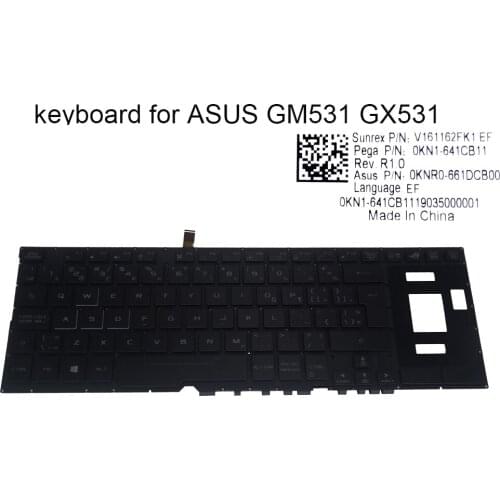 GX531 CF Backlight keyboard for Asus Zephyrus GX531GS GX531GV GX531GWR GM531 replacement keyboards Canadian French V161162FK1