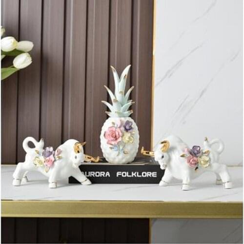 2021 American style modern ceramic cow crafts, creative animal artwork, home office desktop decorations, business gifts
