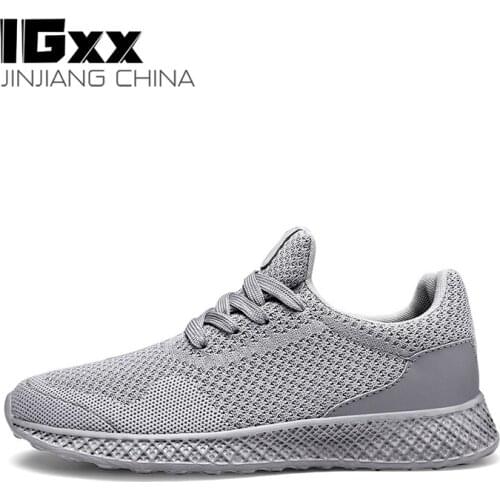 IGxx Men Vulcanize Shoes Big Size Sneakers Breathable Casual No-slip For Men Male Air Mesh Lace up Wear-resistant Shoes Tenis