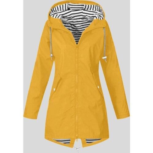 Hiking Jackets Women Rain Jacket Outdoor Waterproof Hooded Raincoat Spring Autumn Solid Basic Jacket Plus Size Coat Jackets