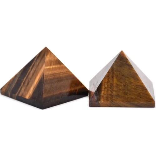 MOKAGY Natural Yellow Tiger Eye Quartz Stone Crystal Pyramid 35mm-55mm 1pc