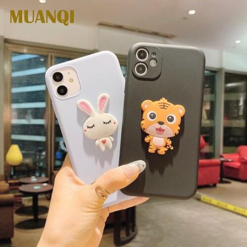Cartoon Animal Stereo For iPhone XR X Xs max 11 12 Pro Max Case For iPhone 7 8 6 6S Plus zodiac creative Cover Case